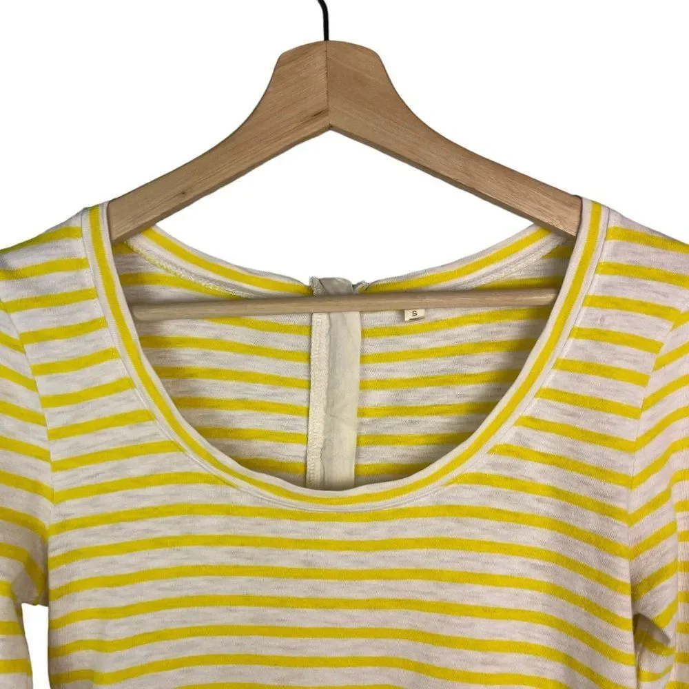 J. Crew Painter Zip Tee in Sunny Yellow Stripe